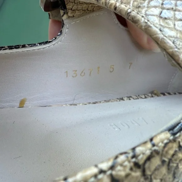 Freda Salvador Snakeskin Mary Jane Ivy Flats Size 7 - Picture 7 of 10